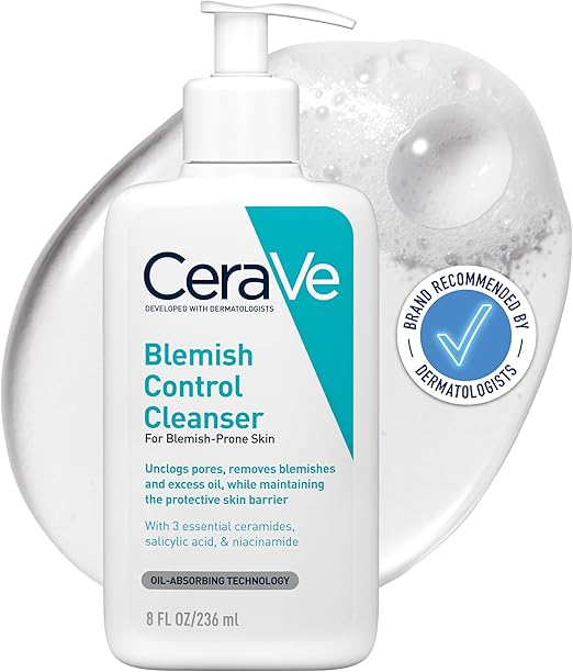 cerave CeraVe Blemish Control Face Cleanser with 2% Salicylic Acid & Niacinamide for Blemish-Prone Skin 236ml