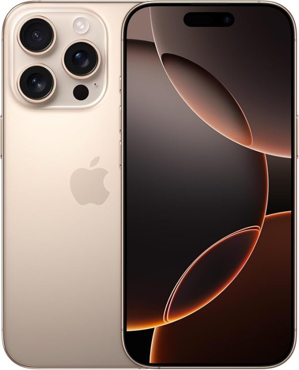 iphone Apple iPhone 16 Pro 256 GB: 5G Mobile phone with Apple Intelligence, Camera Control, 4K 120 fps Dolby Vision and a Huge Leap in Battery Life. Works with AirPods; Desert Titanium